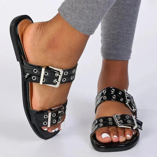 Madison Mia Push In Sandal - Black