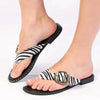 Madison Michelle Toe Thong Sandal - Black Zebra
