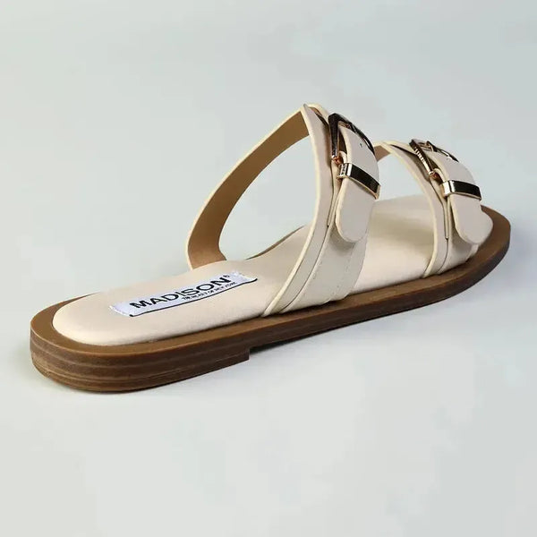 Madison Mikayla Flat Sandal - Off White