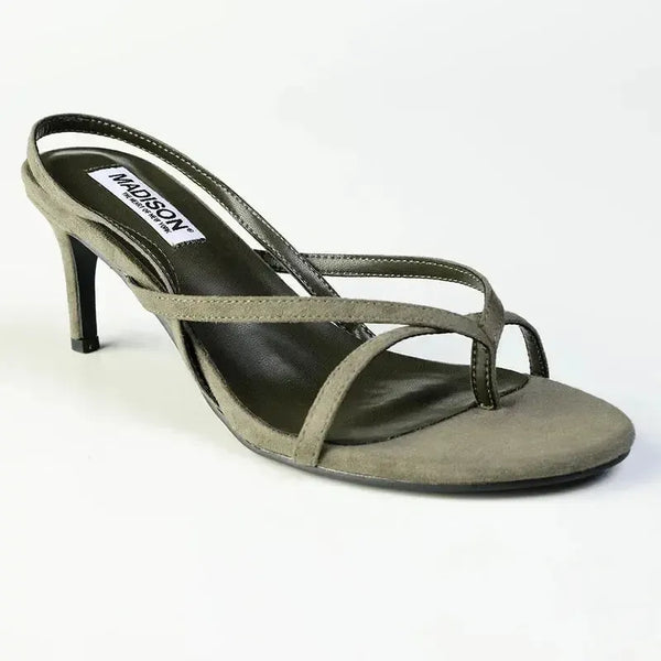 Madison Miles Strappy Sandal Heel - Olive