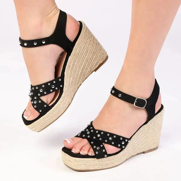 Madison Milka Espadrille Wedge - Black