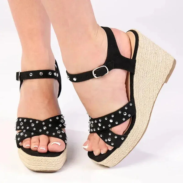 Madison Milka Espadrille Wedge - Black