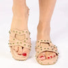 Madison Mirabelle Studded Push In Flat Sandal - Nude