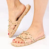 Madison Mirabelle Studded Push In Flat Sandal - Nude