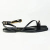 Madison Mirin Toe Loop Ankle Tie Flat Sandal - Black