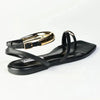 Madison Mirin Toe Loop Ankle Tie Flat Sandal - Black