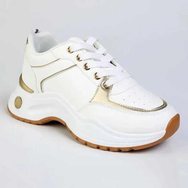 Madison Morgan Chunky Sole Sneaker - White/Gold