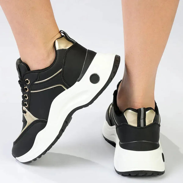 Madison Morgan Sneaker - Black/Gold