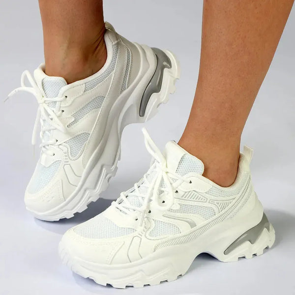 Madison Moxie Chunky Sole Insert Sneaker - White/Grey