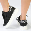 Madison Muriel Animal Print Lace Up Sneaker - Black/Zebra