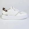 Madison Muriel Animal Print Lace Up Sneaker - White/Leopard