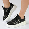 Madison Myra Metalic Inserts Lace Up Sneaker - Black / Gold