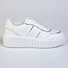 Madison Myra Metalic Inserts Lace Up Sneaker - White / Silver