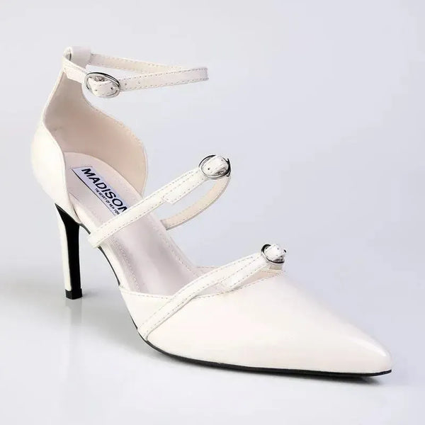 Madison Nabila 3 Strap Open Waist Stiletto Court - Off White