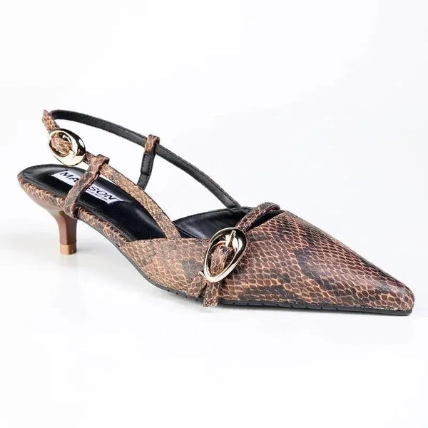 Madison Nadine Fancy Kitten Heel - Brown