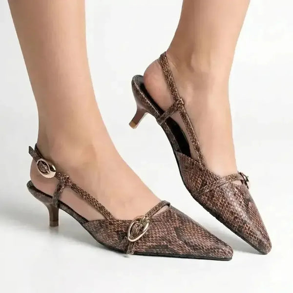 Madison Nadine Fancy Kitten Heel - Brown