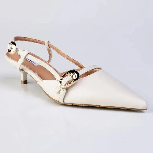 Madison Nadine Fancy Kitten Heel - Off White