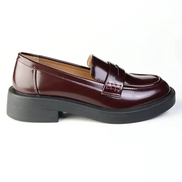 Madison Nancy Loafer With Saddle - Maroon