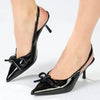Madison Natasha Slingback With Bow Heel - Black