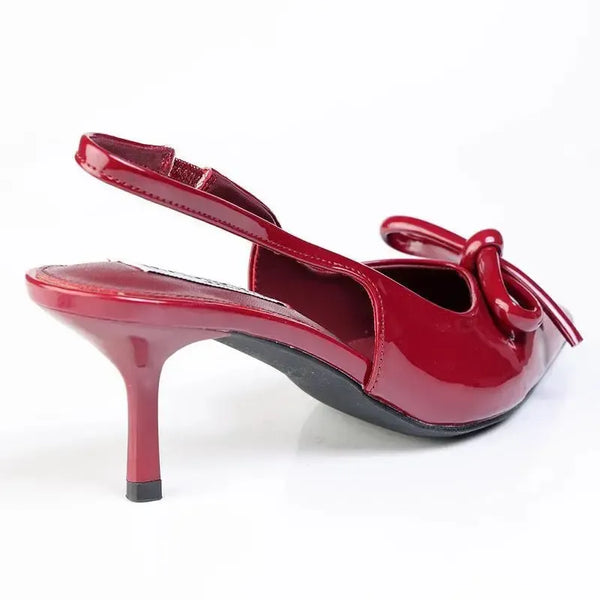 Madison Natasha Slingback With Bow Heel - Wine