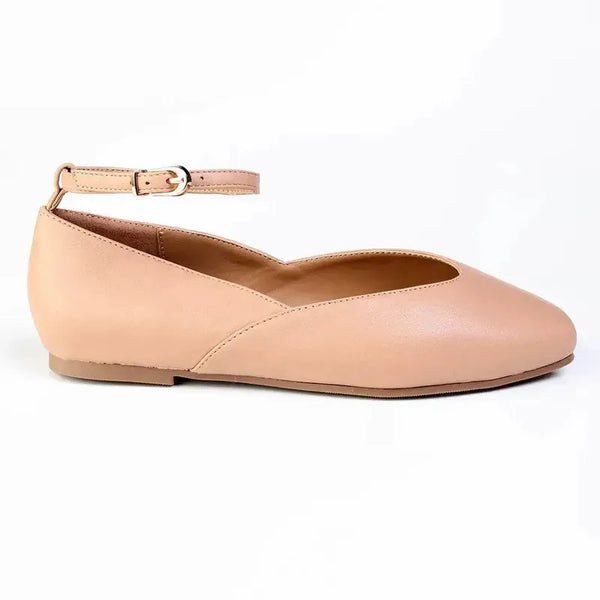 Madison Nature Pump With Ankle Tie - Dark Nude