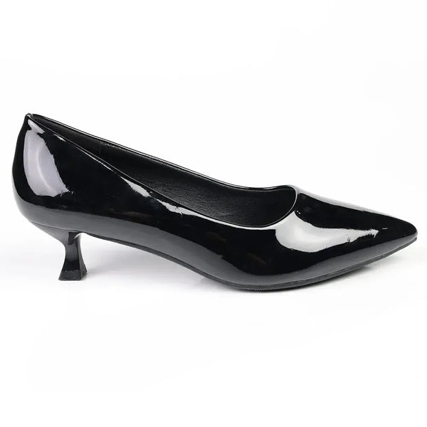 Madison Norma Kitten Heel Court Shoes - Black