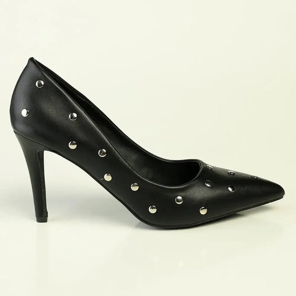 Madison Oakie Studded Stiletto Court - Black