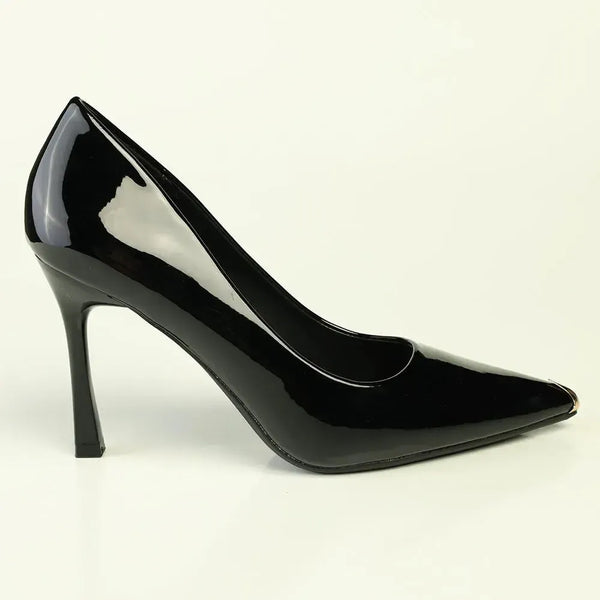 Madison Oakland Stiletto Court With Metal Tip - Black