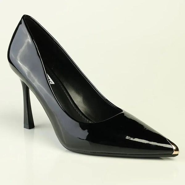 Madison Oakland Stiletto Court With Metal Tip - Black