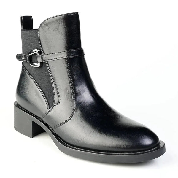 Madison Octavia Ankle Boot With Trim - Black