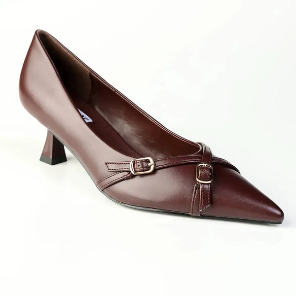Madison Octavia Buckle Strap Court - Brown