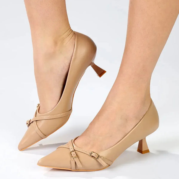 Madison Octavia Buckle Strap Court - Nude