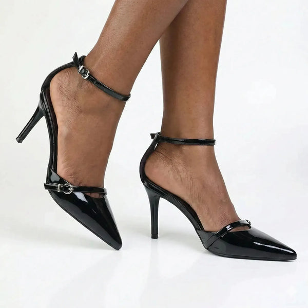 Madison Oda Court Heel - Black
