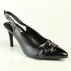 Madison Odelia Buckle Trim Slingback Stilleto Heel - Black