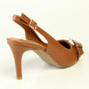 Madison Odelia Buckle Trim Slingback Stilleto Heel - Tan