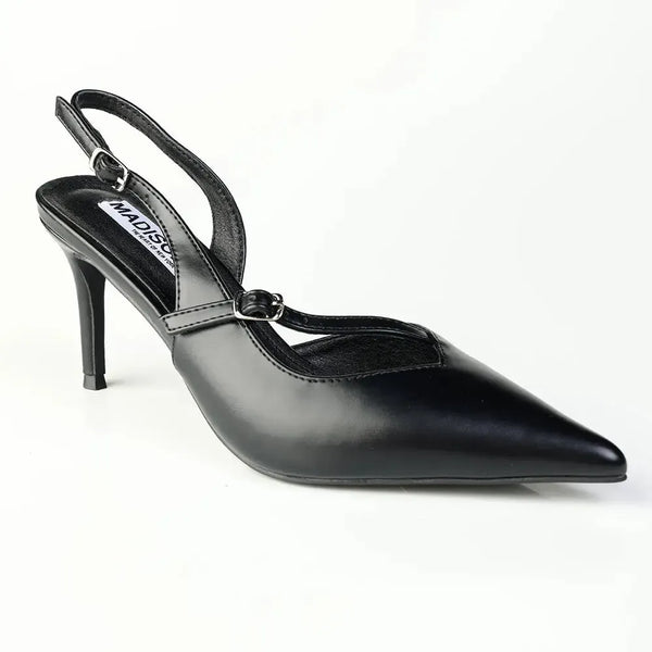 Madison Odelle V-Vamp Stiletto Slingback - Black