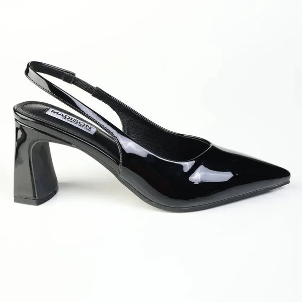 Madison Odette Basic Slingback On Block Heel - Black