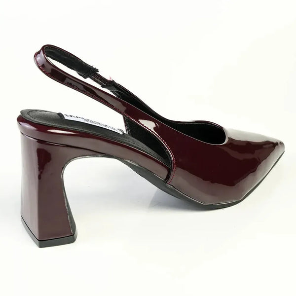 Madison Odette Basic Slingback On Block Heel - Wine