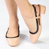 Madison Oksana 2 Low Block Heel - Nude / Black