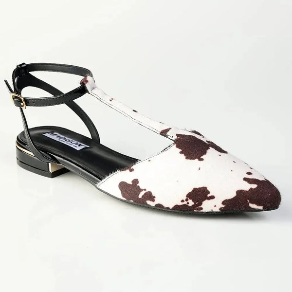 Madison Ola T-Bar Loafer - Cow Printed