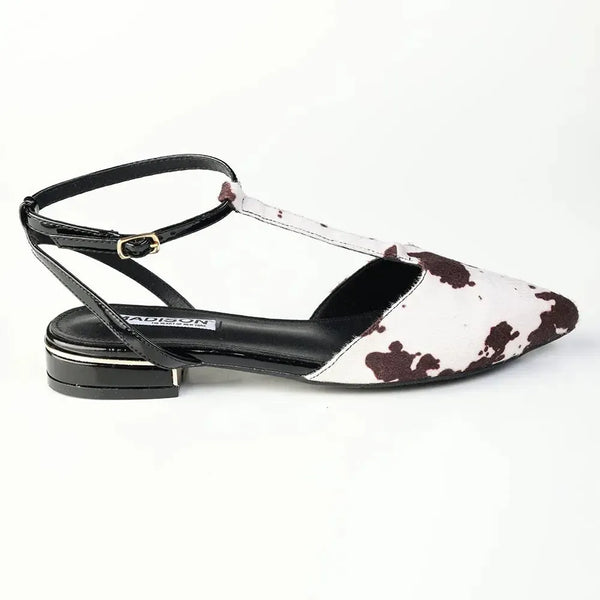 Madison Ola T-Bar Loafer - Cow Printed