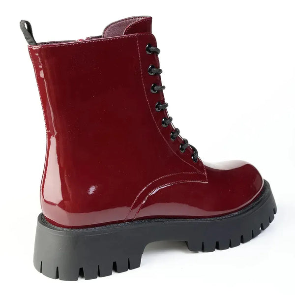Madison Olwyn Military Boot - Burgundy
