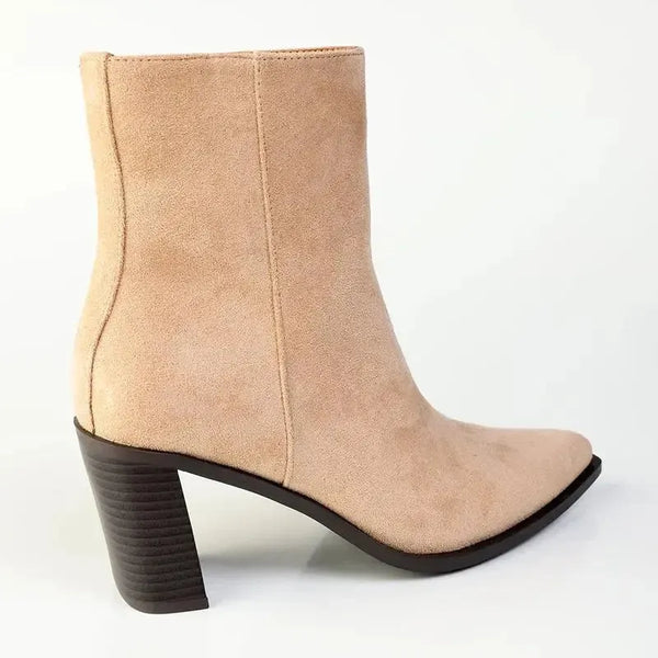 Madison Olympia Slim Block Ankle Boot - Camel