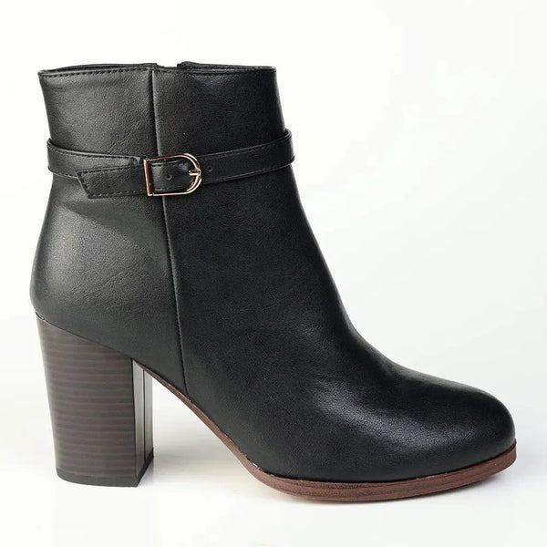 Madison Ombretta Block Heel Ankle Boot - Black