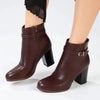 Madison Ombretta Block Heel Ankle Boot - Wine