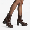 Madison Omen Cleated Sole Block Heel Ankle Boot - Dark Brown