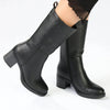 Madison Opal Mid Calf Block Heel Boot - Black