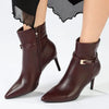 Madison Orcid Stiletto Ankle Boot With Buckle - Wine