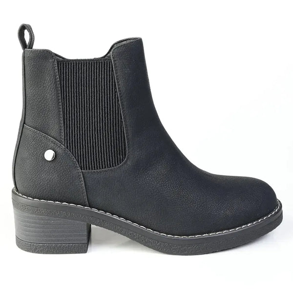 Madison Orette Chelsea Low Block Heel Boot - Black