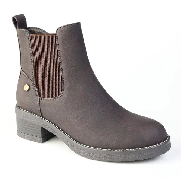 Madison Orette Chelsea Low Block Heel Boot - Chocolate